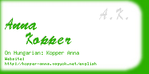 anna kopper business card